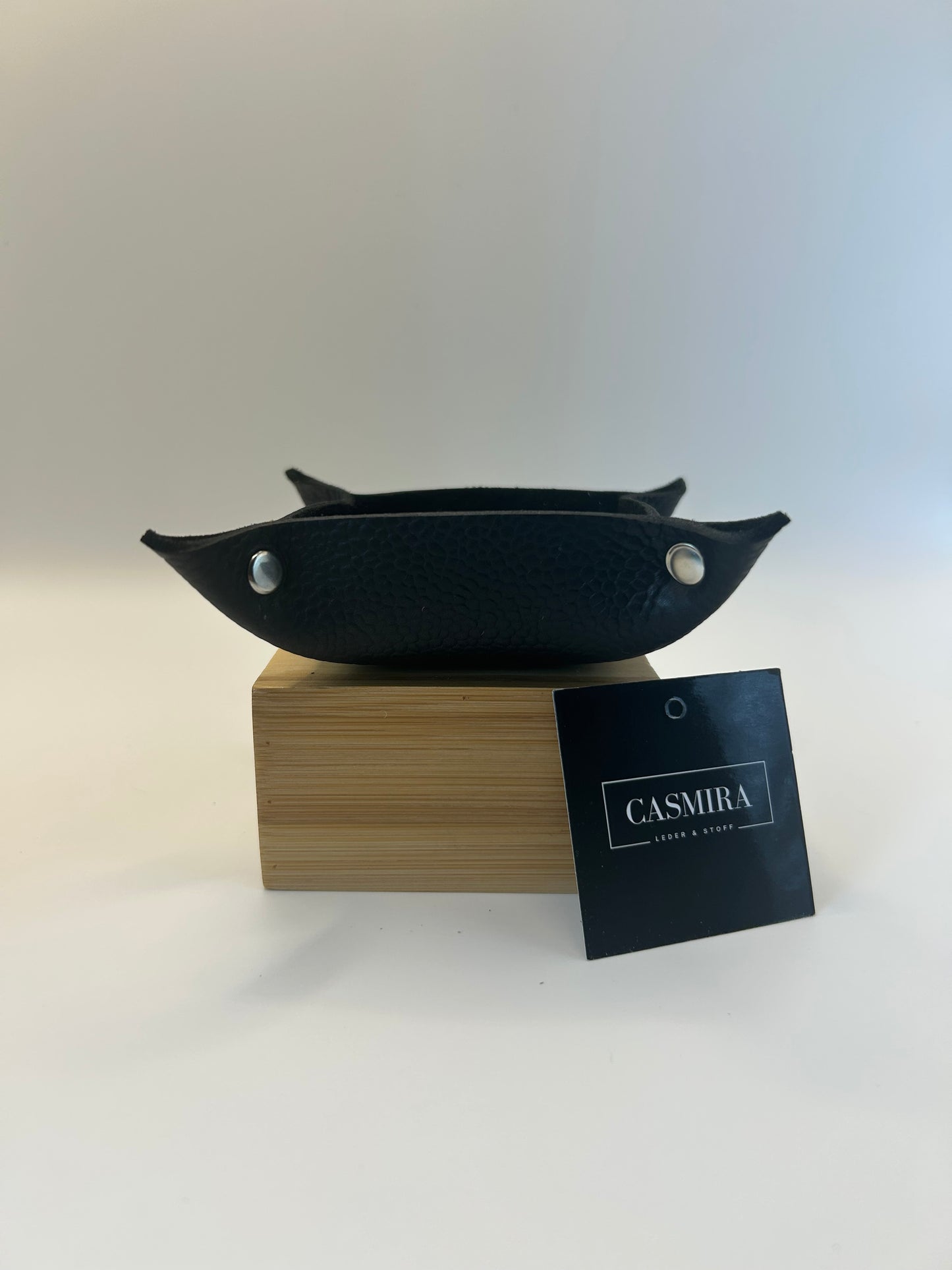 Aufbewahrungsschale Leder Schwarz Klein