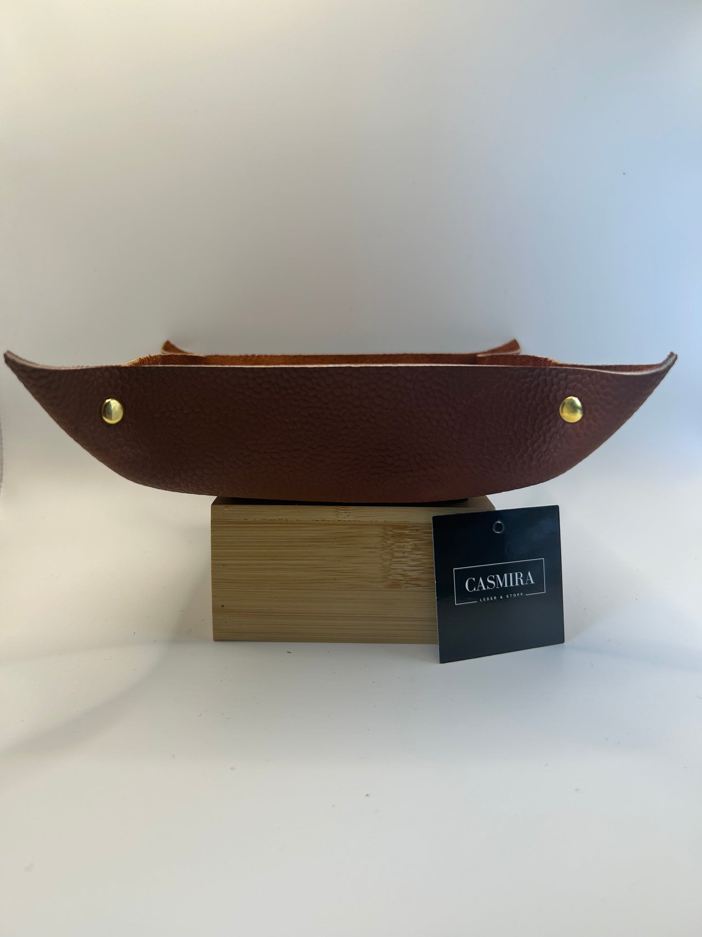 Aufbewahrungsschale Leder Braun Gold