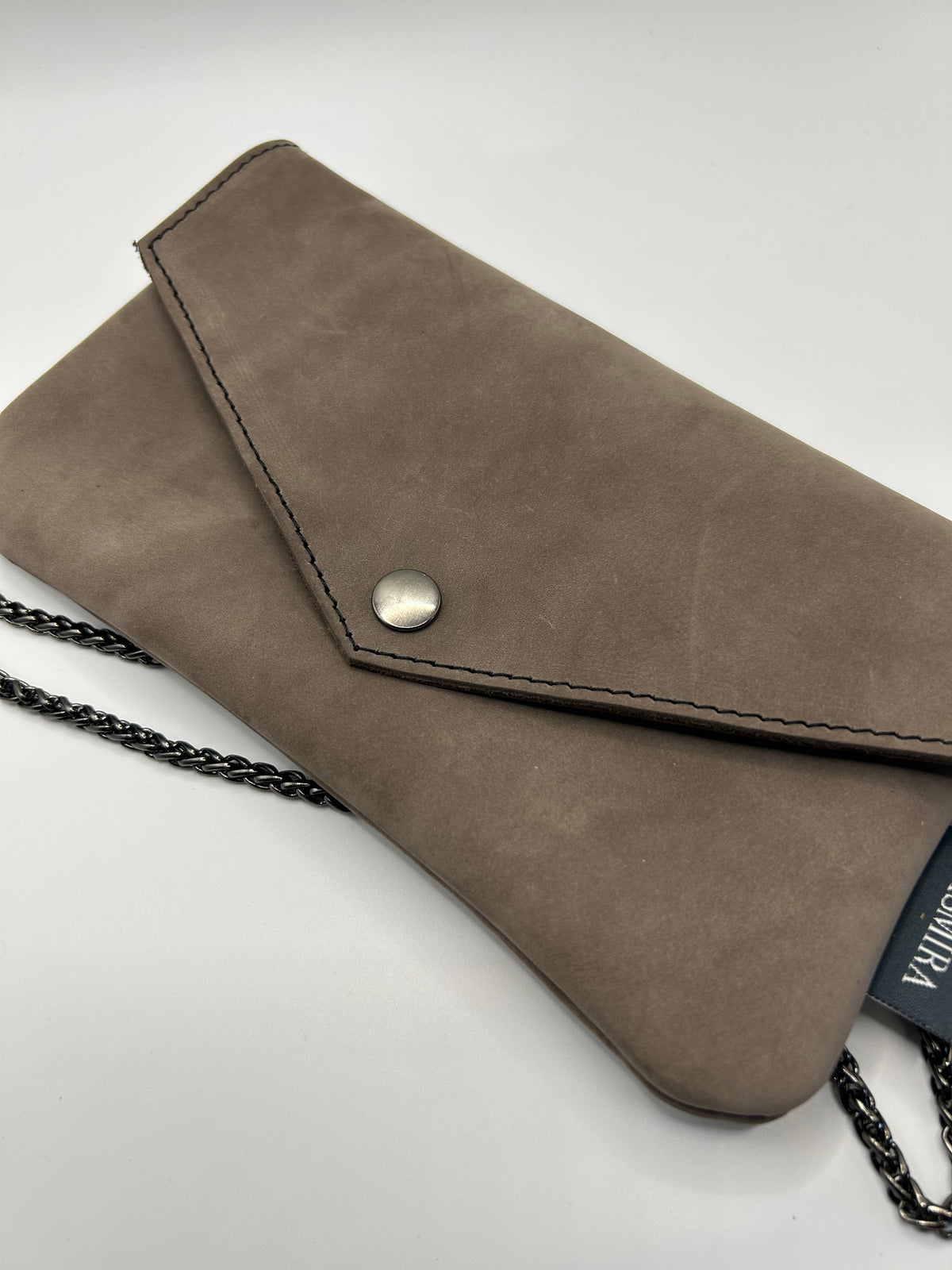 Umhängetasche Wildleder small Taupe / Anthrazit
