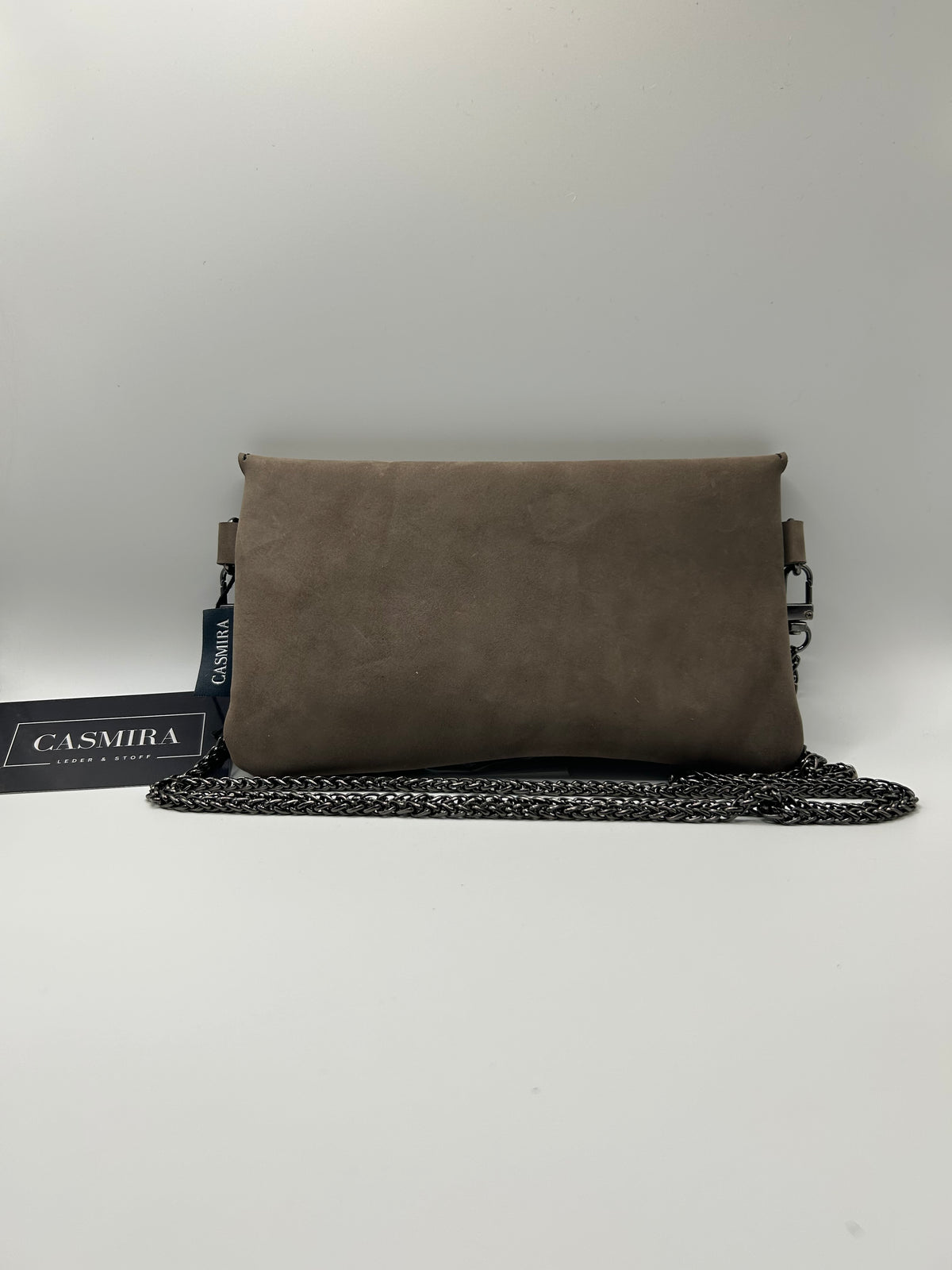 Umhängetasche Wildleder small Taupe / Anthrazit