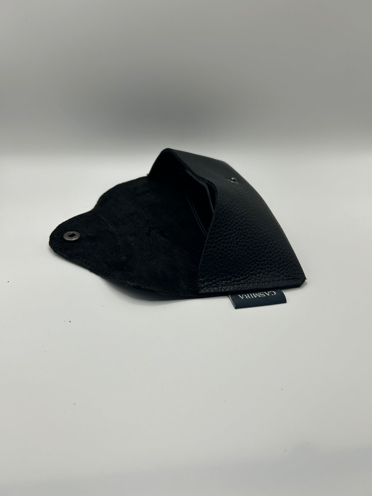 Brillenetui Unisex Leder Schwarz / Anthrazit
