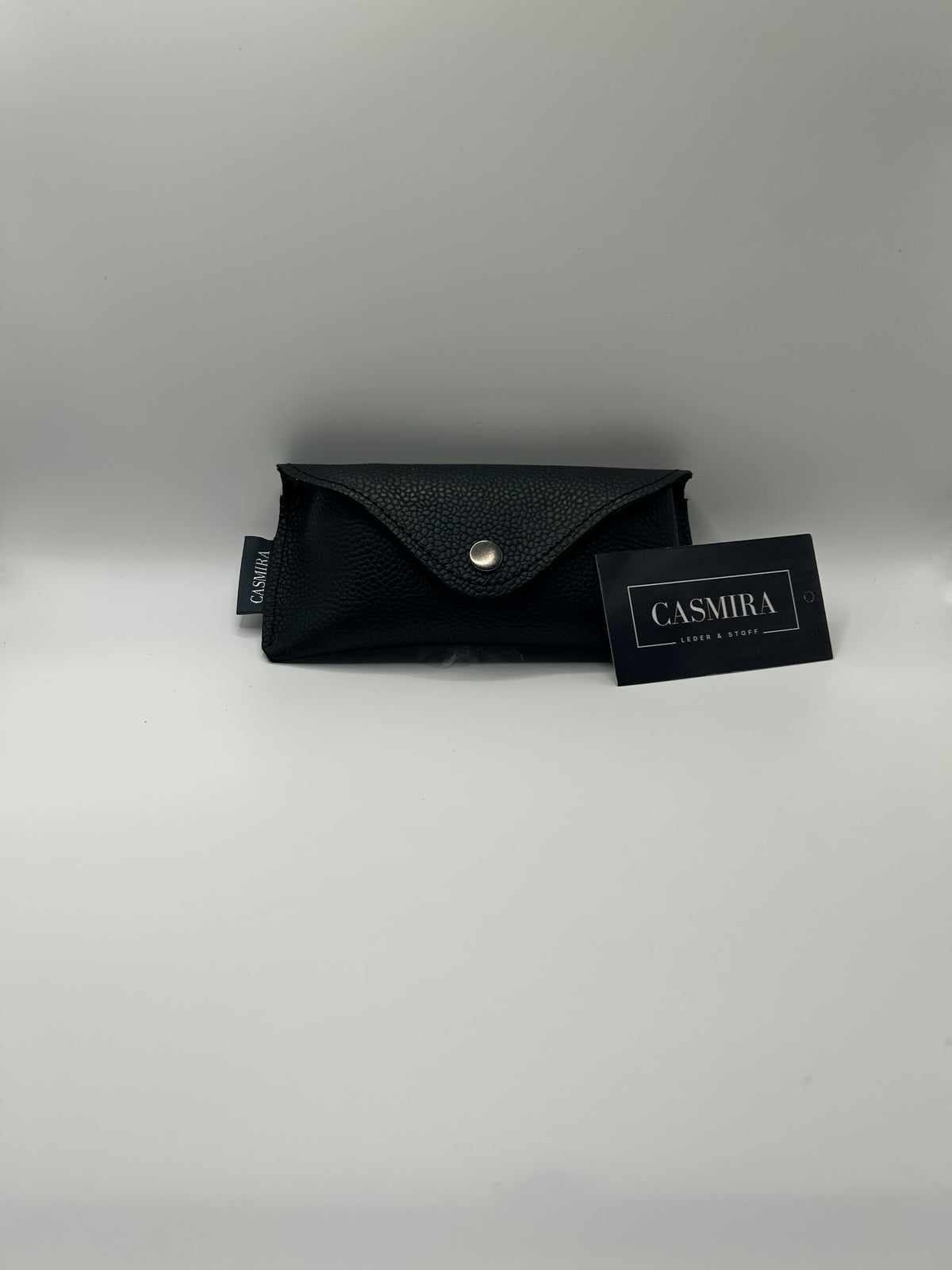 Brillenetui Unisex Leder Schwarz / Anthrazit