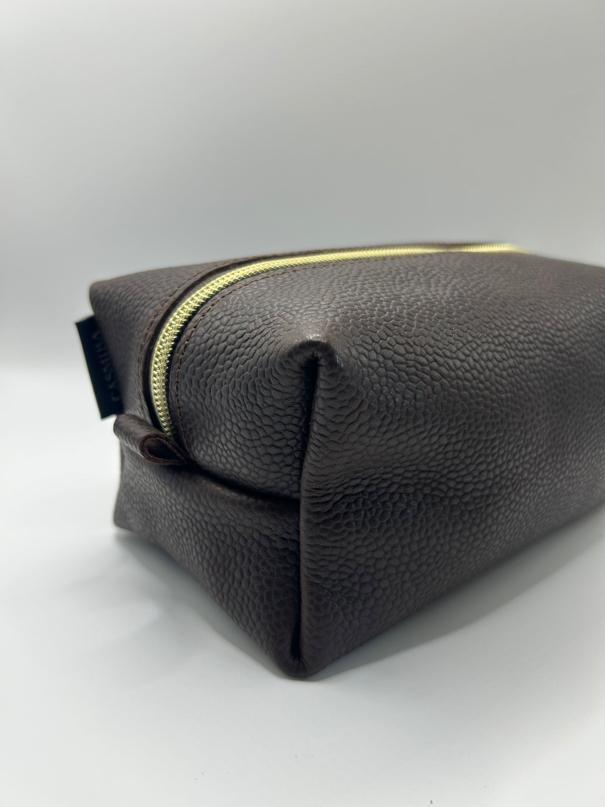 Kultur-/Kosmetiktasche Unisex Echtleder Dunkelbraun (Mittel)