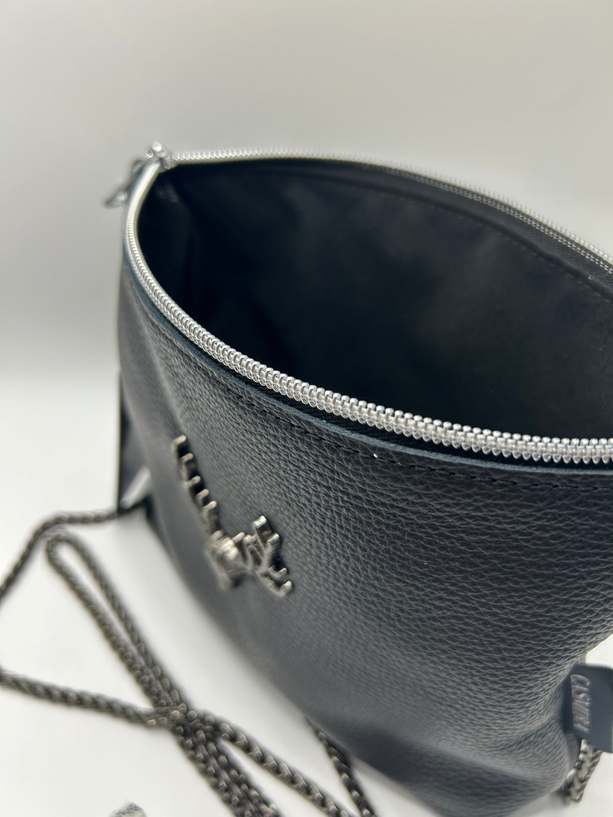 Trachten- / Dirndltasche Schwarz Nappa mit Anthrazit