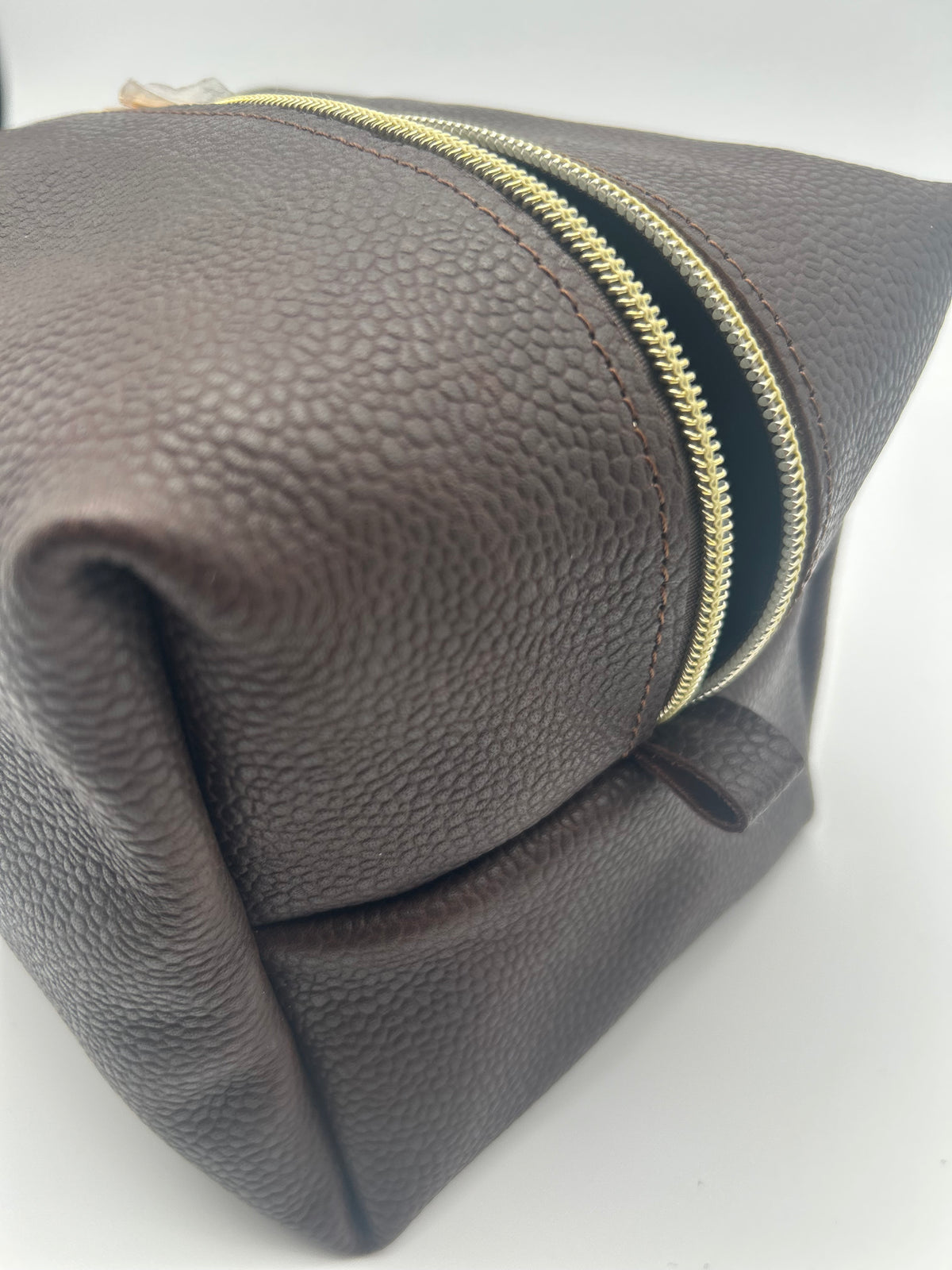 Kultur-/Kosmetiktasche Unisex Echtleder Dunkelbraun (Groß)