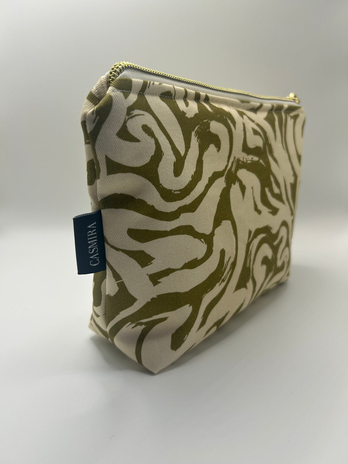 Kosmetiktasche Grün/Weiß Groß