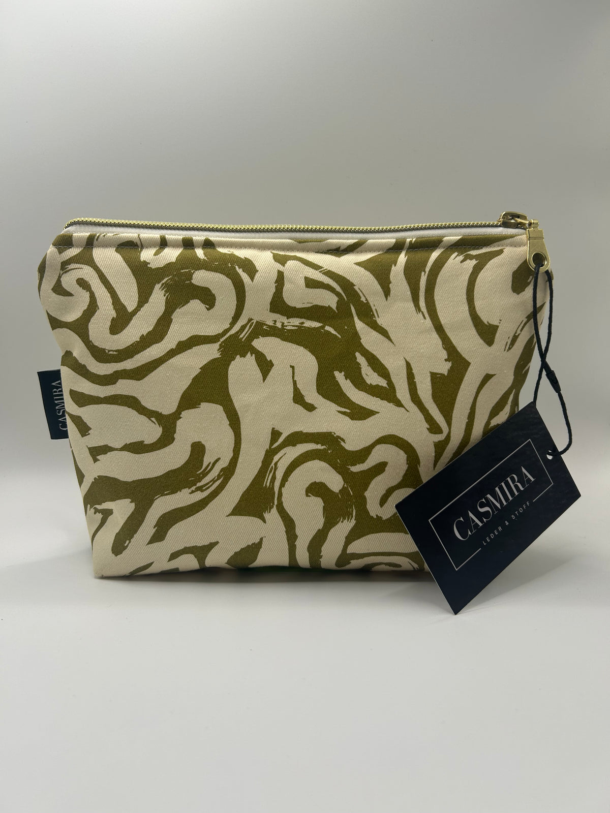 Kosmetiktasche Grün/Weiß Groß